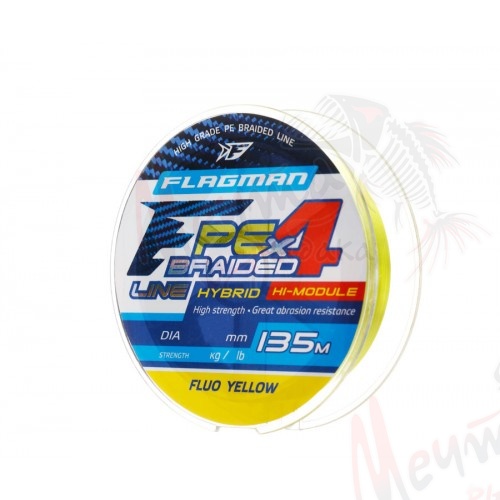 ШНУР ПЛЕТЕНЫЙ "FLAGMAN" Fx4 150m #0.12 (FY)